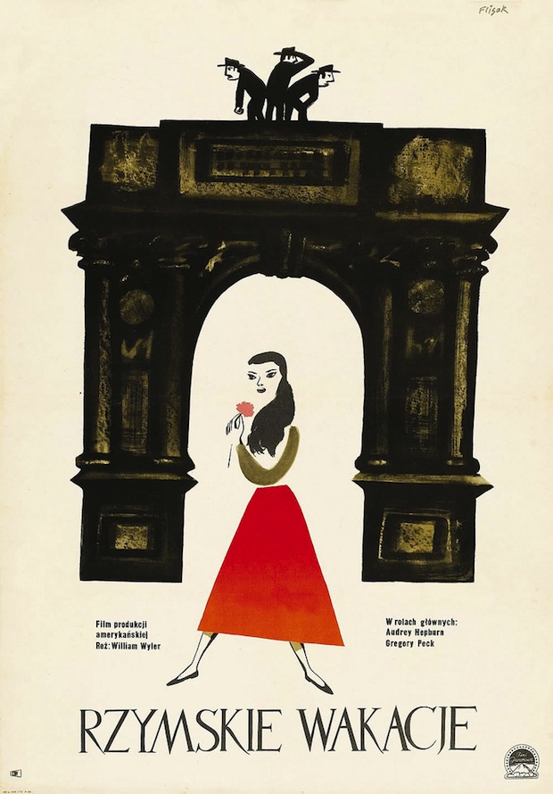 1. Locandina polacca di VACANZE ROMANE di William Wyler (autore Jerzy Flisak)