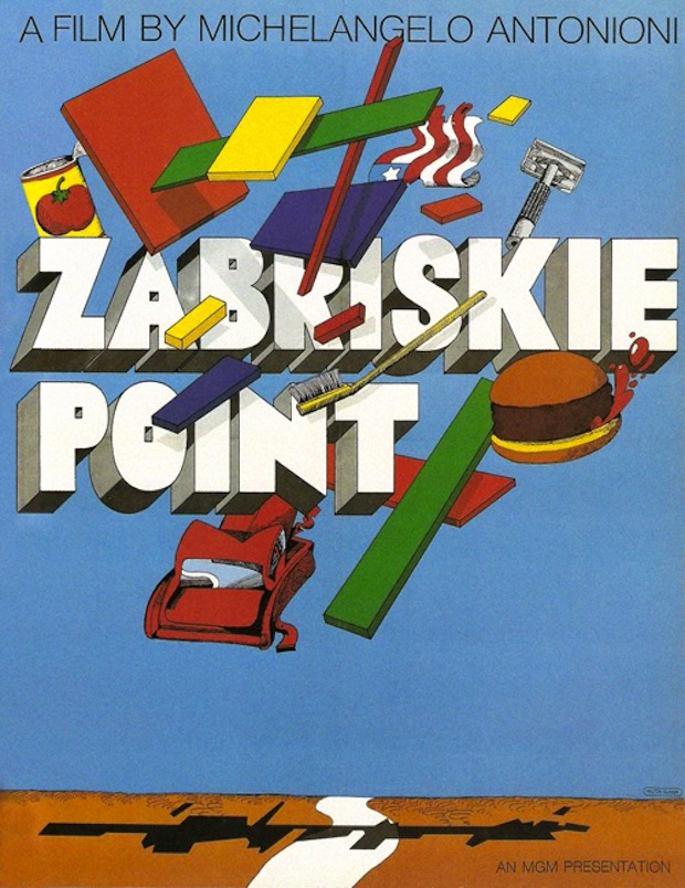 10. Locandina americana di ZABRISKIE POINT di Antonioni (autore Milton Glaser)