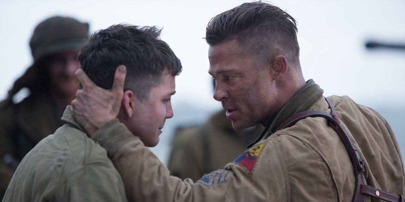 Wardaddy (Brad Pitt) with Norman (Logan Lerman) in Columbia Pictures' FURY.